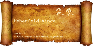 Haberfeld Vince névjegykártya